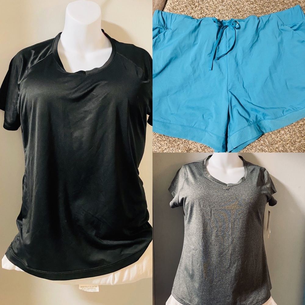 NWT XL activewear lot of 2 tops and 1 shorts